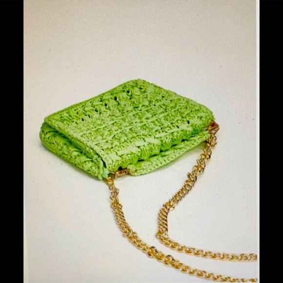 Straw Apple Green Crossbody Bag NWT - Picture 4 of 5